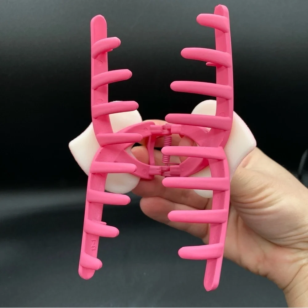 Barbie Pink Heart Matte Hair Claw Large